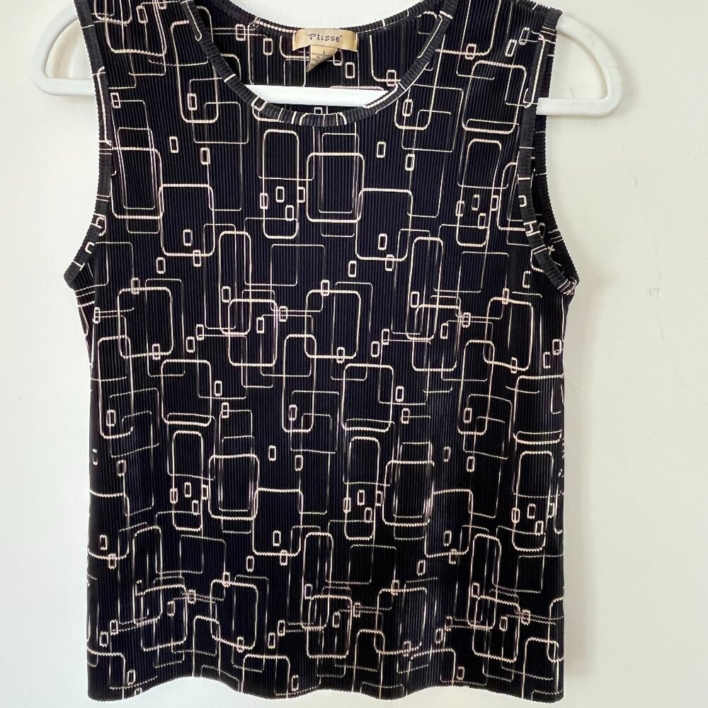 Plisse Tank Top Blouse